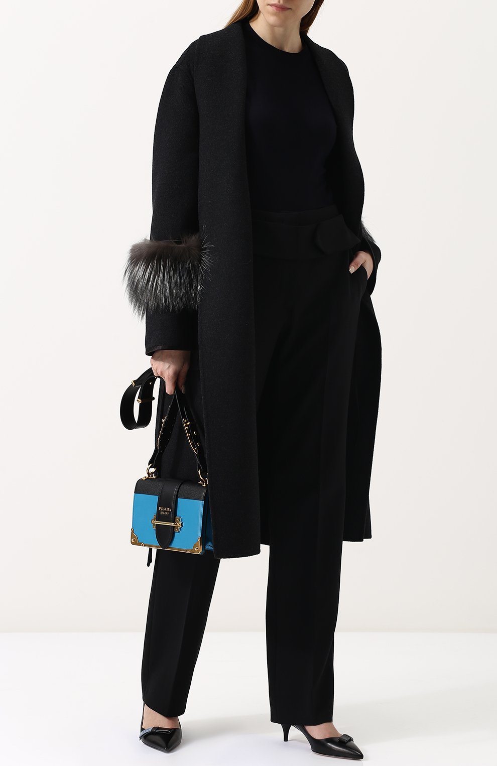Однотонные расклешенные брюки со стрелками PRADA, арт. P287A-TSQ-F0002, фото 2