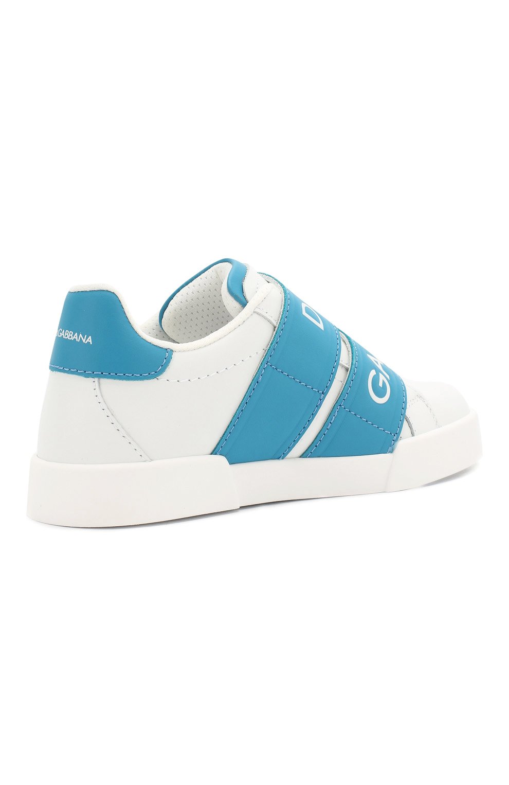 Кожаные кеды с застежками велькро DOLCE & GABBANA белого цвета по цене 31450 руб., арт. DA0688/AZ634/29-36, фото 3 Кожаные кеды с застежками велькро DOLCE & GABBANA, арт. DA0688/AZ634/29-36, фото 3