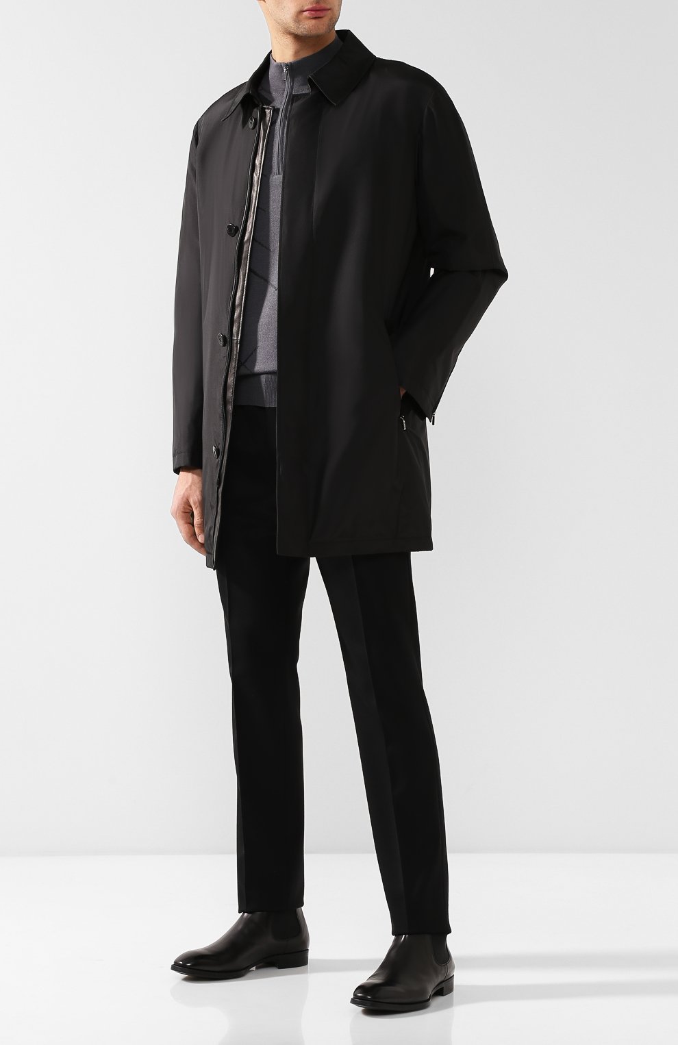 Шелковый плащ на молнии прямого кроя ZILLI, арт. MAQ-TIMBU-30036/0002, фото 2