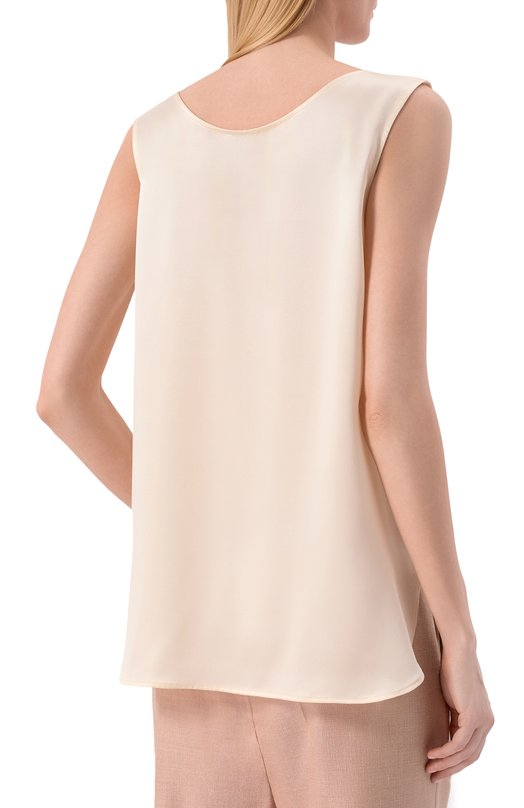 Шелковый топ Kiton D51443K03337 Кремовый  D51443K03337 Фото 4