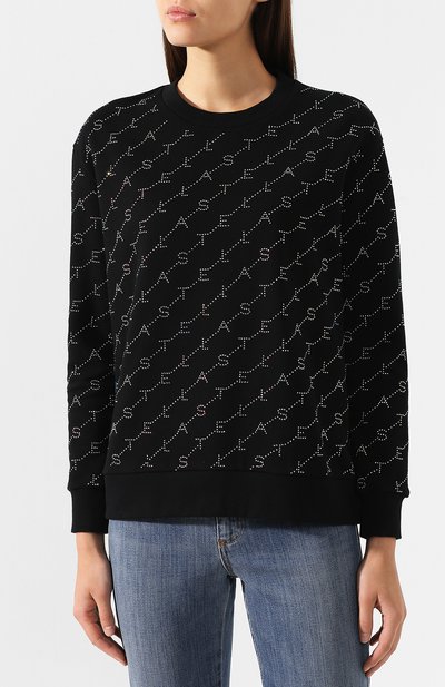 Хлопковый пуловер STELLA MCCARTNEY черного цвета по цене 97250 руб., арт. 523505/SMW35, фото 3 Хлопковый пуловер STELLA MCCARTNEY, арт. 523505/SMW35, фото 3