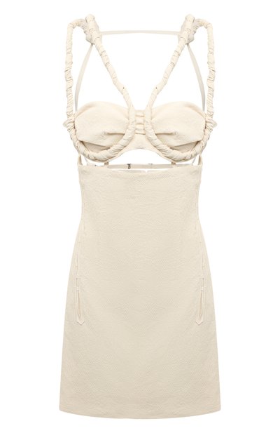 Женское платье из хлопка и вискозы JACQUEMUS, арт. 22H223DR027/1062OFFWHITE