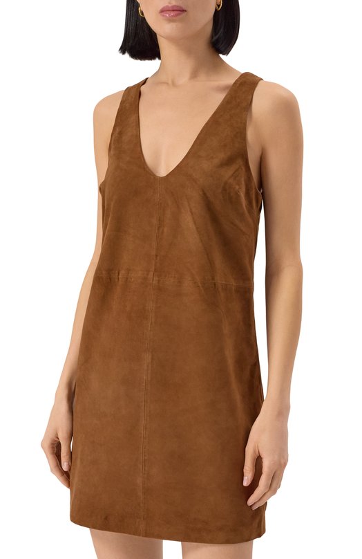 Замшевое платье Zadig and Voltaire RWDR01039 Коричневый  RWDR01039 Фото 3