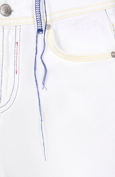 Джинсовые шорты MSGM KIDS белого цвета по цене 15500 руб., арт. S6MSJGSH041, фото 3 Джинсовые шорты MSGM KIDS, арт. S6MSJGSH041, фото 3
