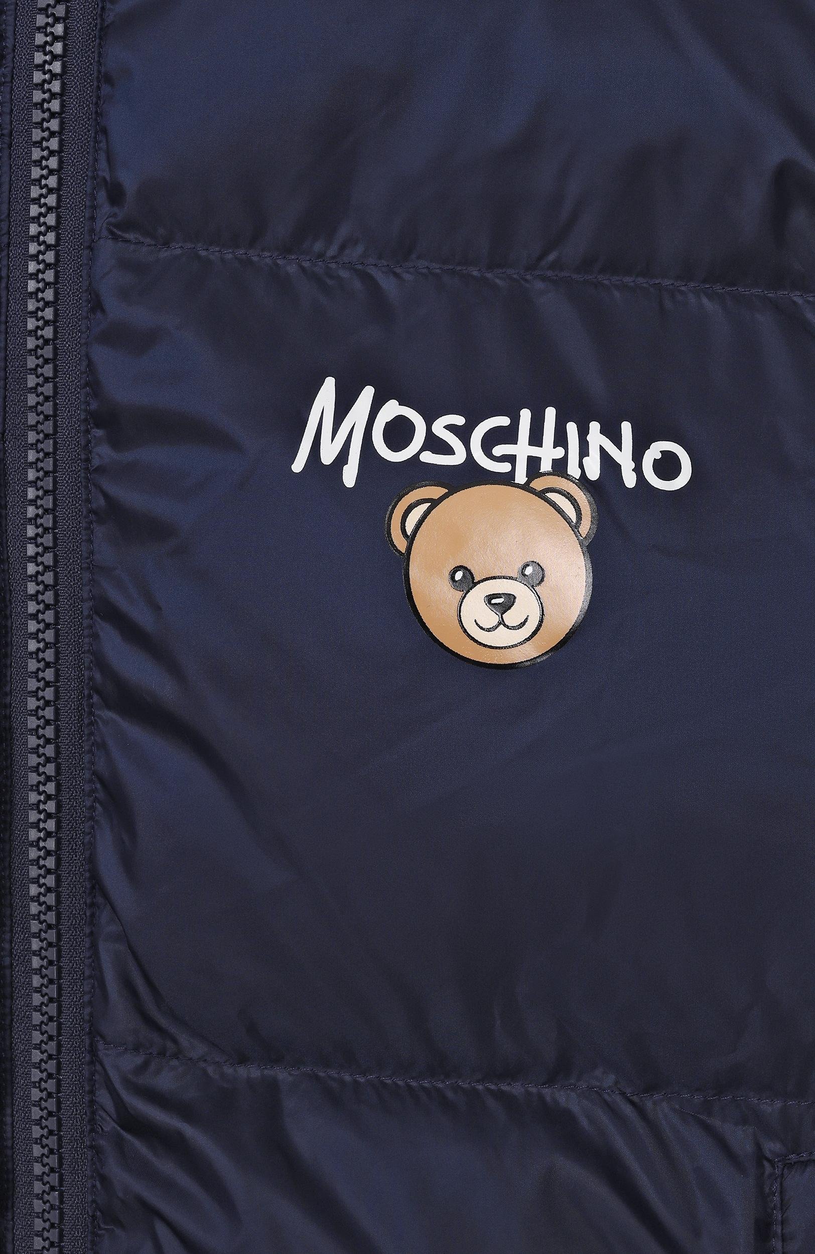 Утепленная куртка MOSCHINO темно-синего цвета по цене 44050 руб., арт. HUS05P/L3AC3, фото 3 Утепленная куртка MOSCHINO, арт. HUS05P/L3AC3, фото 3