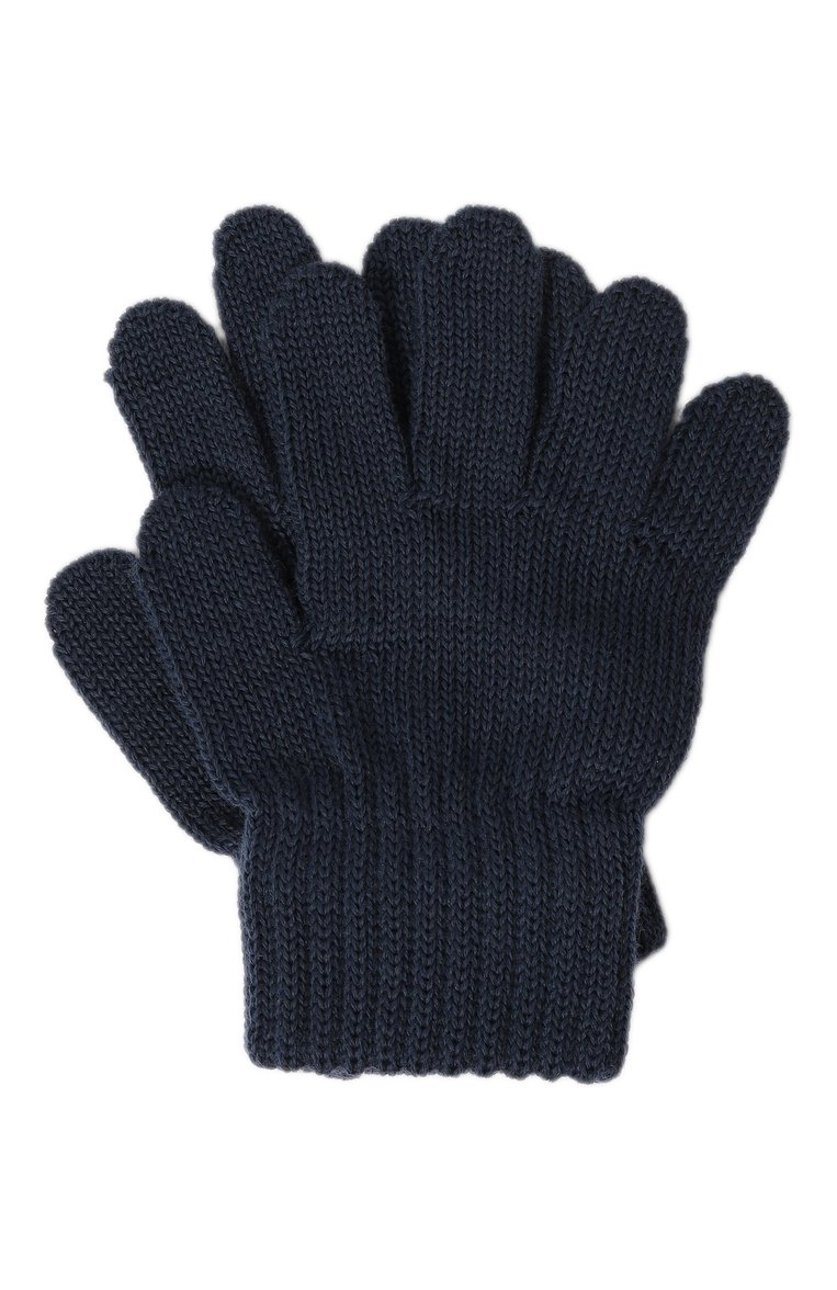 Детские шерстяные перчатки CATYA синего цвета, арт. 327543 | Фото 1 (Материал: Текстиль, Шерсть; Материал сплава: Проставлено; Нос: Не проставлено)