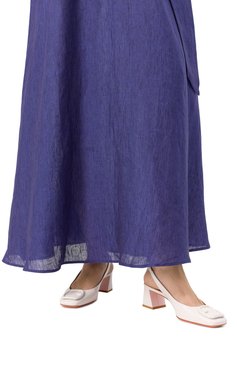 Женские кожаные туфли SANTONI белого цвета, арт. WDMG70342HA2NSZA | Фото 3 (Каблук высота: Средний; Материал внешний: Натуральная кожа; Драгоценные камни: Проставлено; Материал сплава: Проставлено; Подошва: Плоская; Материал внутренний: Натуральная кожа; Каблук тип: Устойчивый; Женское Кросс-КТ: Слингбэки)