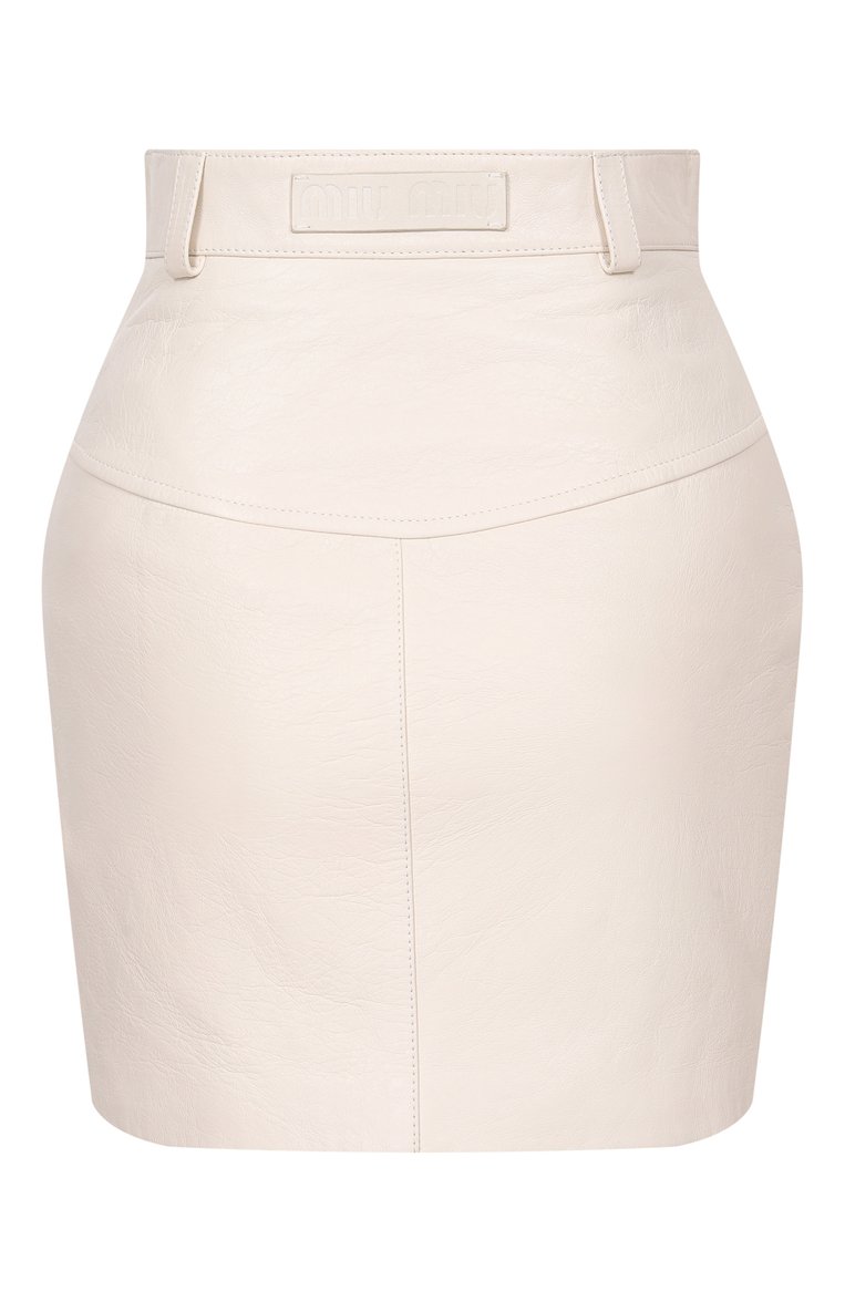 Кожаная юбка MIU MIU, арт. MPD660-1SNT-F0009, фото 2