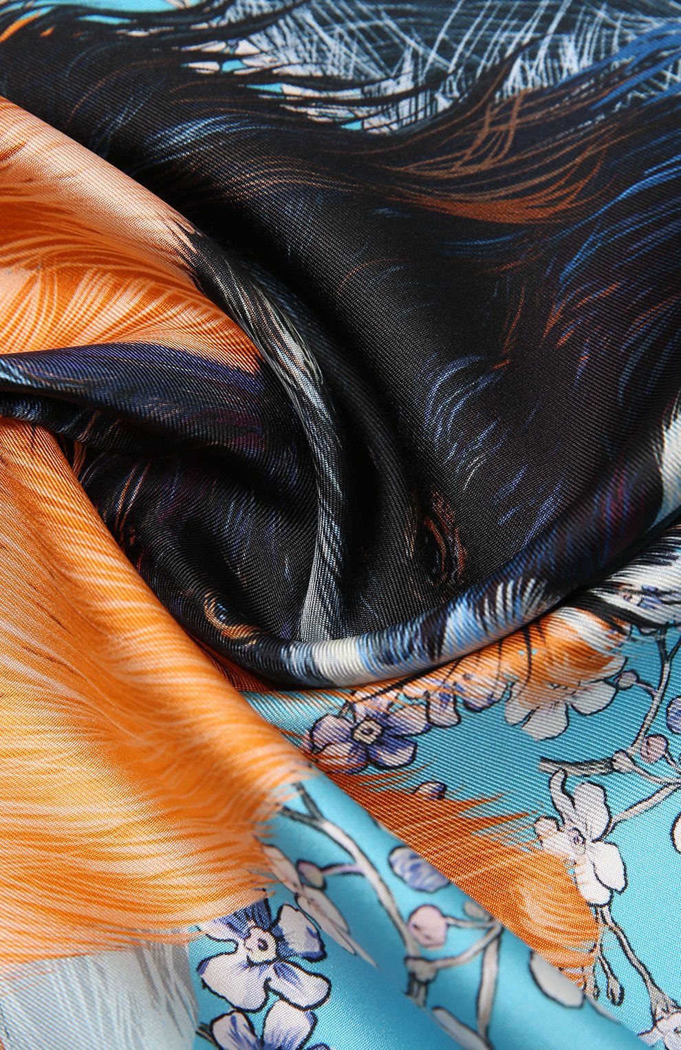 Шелковый платок lucky dog RADICAL CHIC голубого цвета по цене 14820 руб., арт. 570355.07.02, фото 4 Шелковый платок lucky dog RADICAL CHIC, арт. 570355.07.02, фото 4