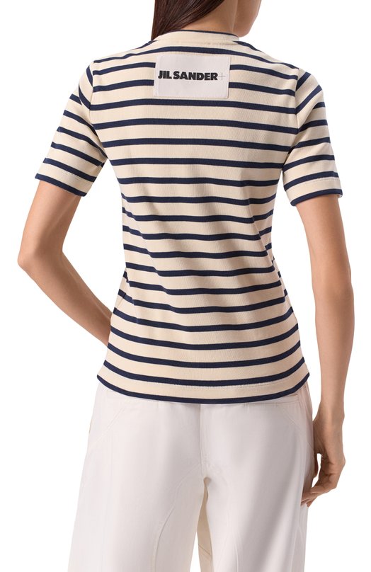 Хлопковая футболка Jil Sander J40GC0111/J46497 Кремовый  J40GC0111/J46497 Фото 4