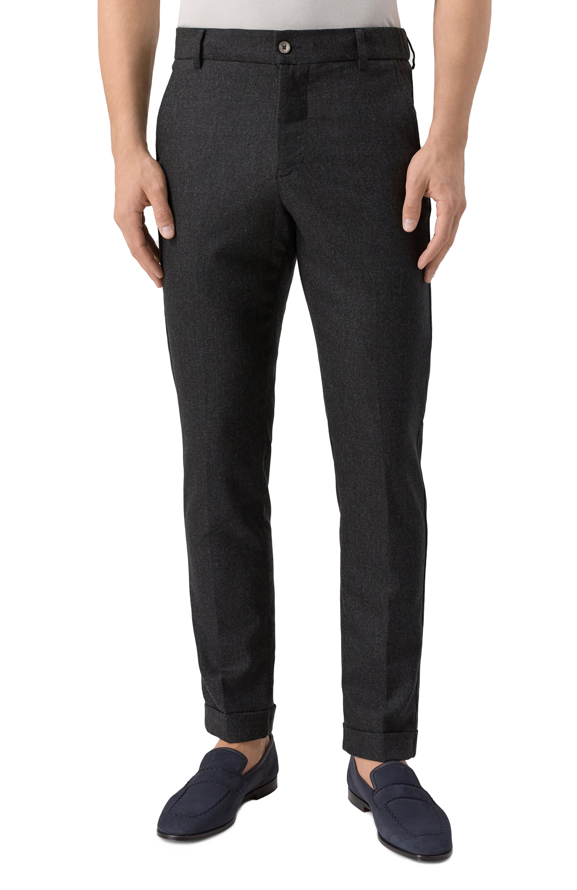 Брюки из шерсти и кашемира MARCO PESCAROLO темно-серого цвета по цене 75300 руб., арт. MANU/5229, фото 3 Брюки из шерсти и кашемира MARCO PESCAROLO, арт. MANU/5229, фото 3