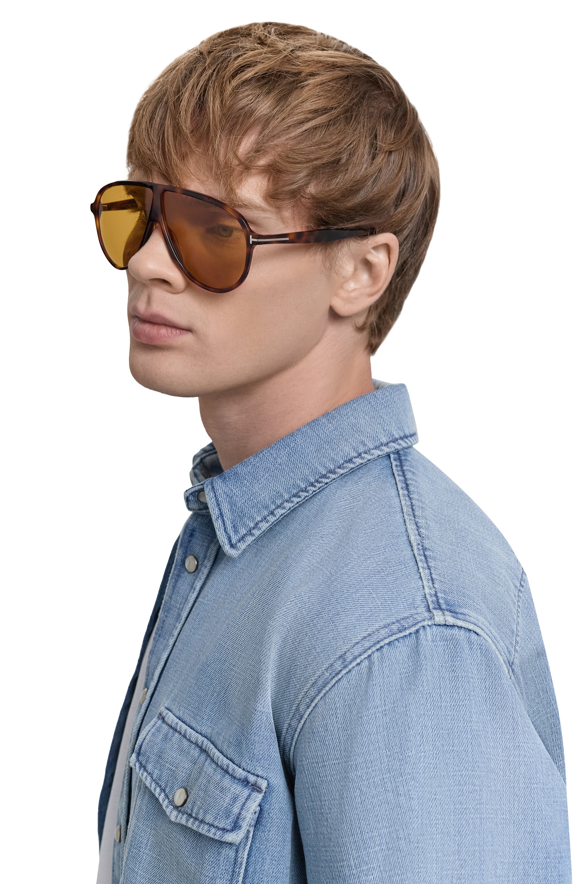 Солнцезащитные очки TOM FORD желтого цвета по цене 49500 руб., арт. TF1211 53E, фото 2 Солнцезащитные очки TOM FORD, арт. TF1211 53E, фото 2