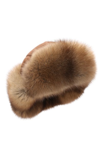 Замшевая шапка-ушанка с отделкой из меха соболя FURLAND, арт. 0017103210065100007, фото 4