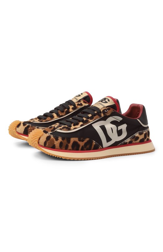 Комбинированные кроссовки DG Cushion Dolce & Gabbana CS2288/A6C75 Леопардовый CS2288/A6C75
