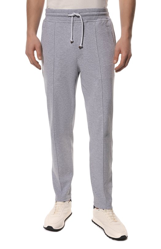 Хлопковые брюки Brunello Cucinelli M0T353212G Серый  M0T353212G Фото 3