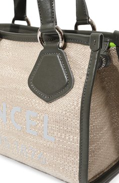 Женская сумка cabas ete LANCEL бежевого цвета, арт. A12006 | Фото 3 (Сумки-технические: Сумки top-handle; Материал сплава: Проставлено; Ремень/цепочка: На ремешке; Материал: Текстиль; Дра�гоценные камни: Проставлено; Размер: small)