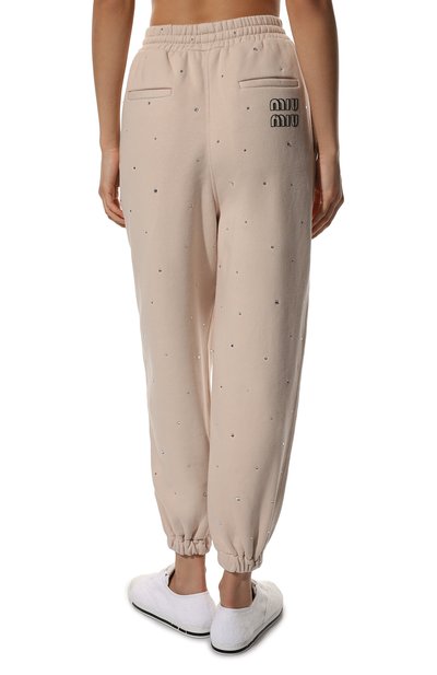 Хлопковые джоггеры MIU MIU, арт. MJP224-1ZFR-F0036, фото 4