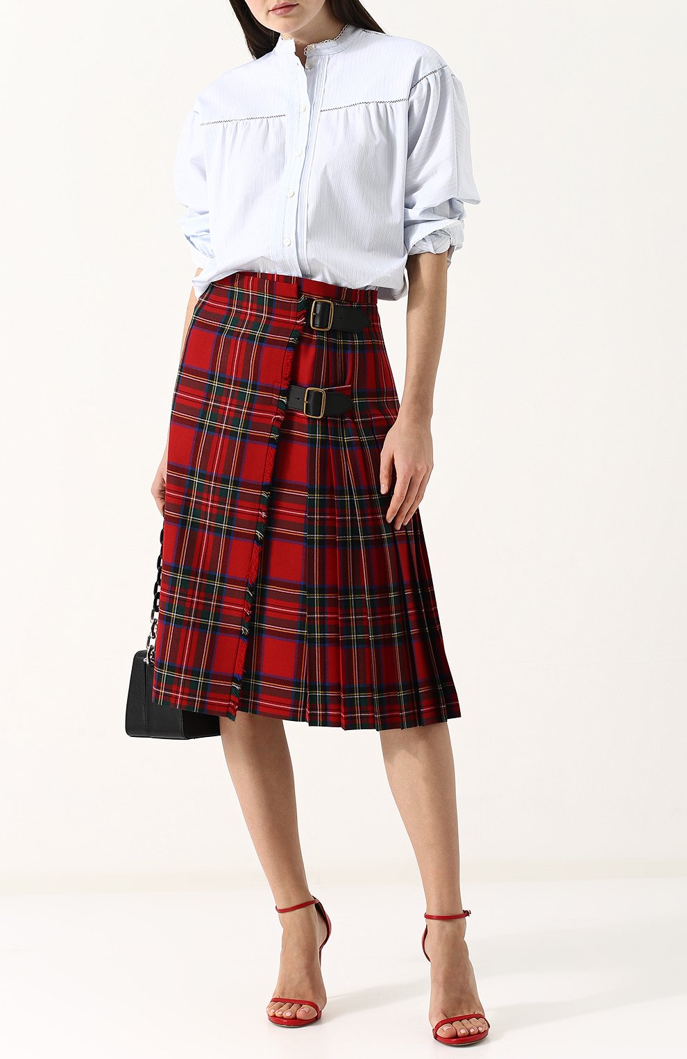 Хлопковая блуза свободного кроя с воротником-стойкой BURBERRY, арт. 4065943, фото 2