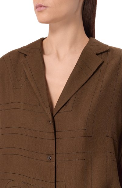Рубашка TOTEME коричневого цвета по цене 67300 руб., арт. 251-WRT976-FB0080, фото 5 Рубашка TOTEME, арт. 251-WRT976-FB0080, фото 5