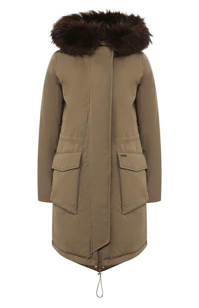 Женская парка с капюшоном на меховой подкладке WOOLRICH, арт. WWCPS2617/CF40