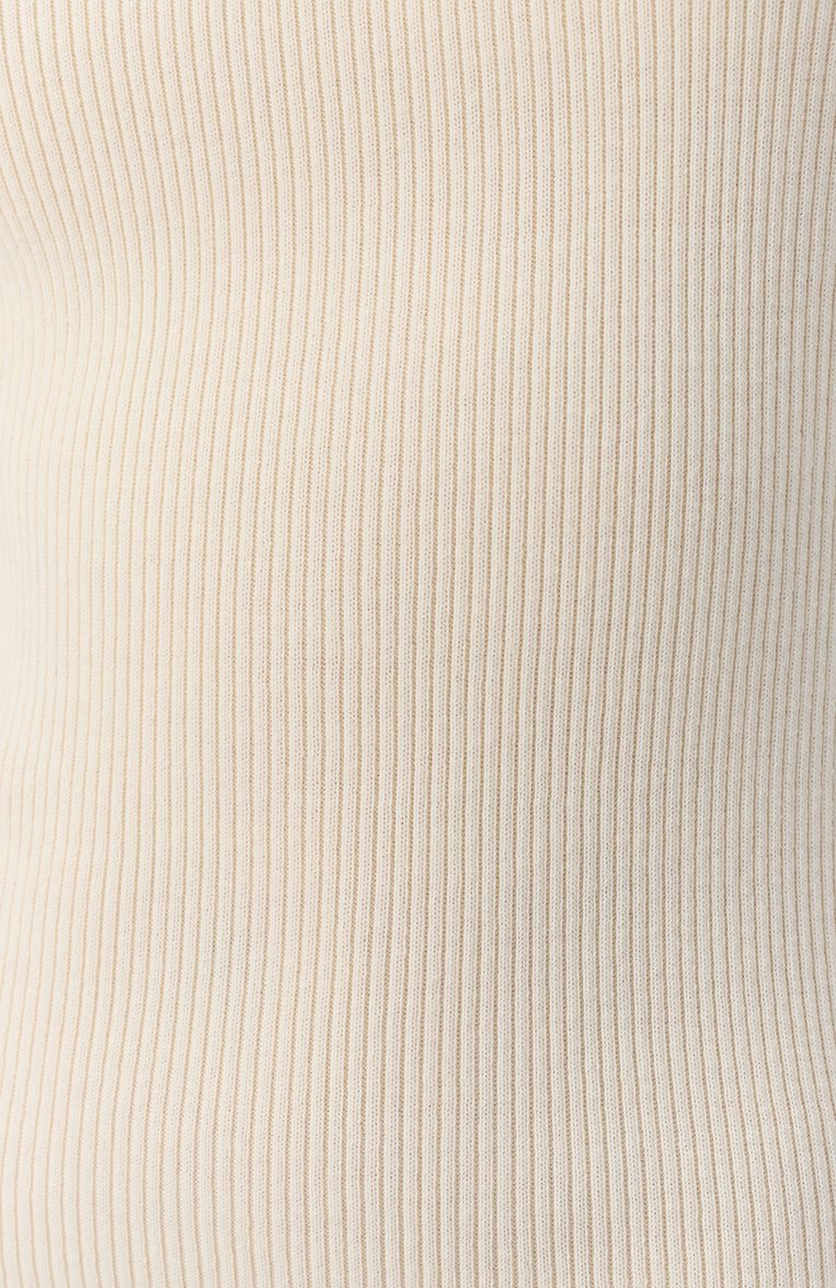 Женское хлопковое платье JIL SANDER кремового цвета, арт. J40CT0202-J15410 | Фото 6 (Длина Ж (юбки, платья, шорты): Миди; Материал внешний: Хлопок; Женское Кросс-КТ: Платье-одежда; Случай: Повседневный; Стили: Минимализм; Кросс-КТ: Трикотаж; Рукава: Без рукавов; Автоматизация состава: Проставлено; Автоматизация ТО: Проставлено)