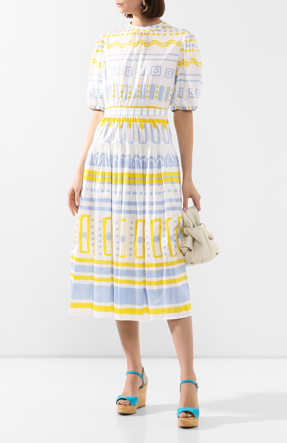 Хлопковое платье VIVETTA желтого цвета по цене 44050 руб., арт. 20E V2S0/H051/0153, фото 2 Хлопковое платье VIVETTA, арт. 20E V2S0/H051/0153, фото 2