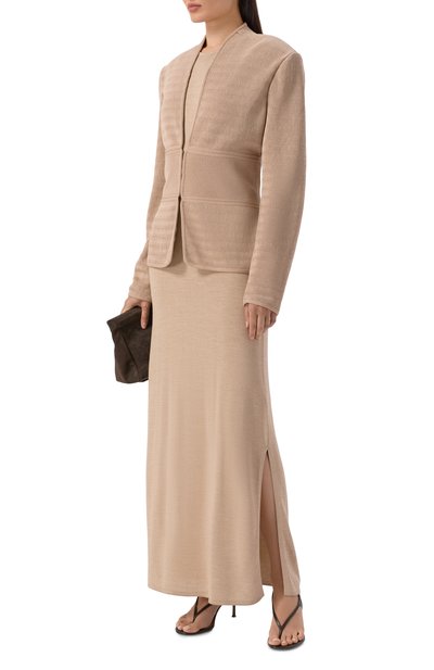Жакет из вискозы GIORGIO ARMANI бежевого цвета по цене 644500 руб., арт. GW002935/AF24191, фото 2 Жакет из вискозы GIORGIO ARMANI, арт. GW002935/AF24191, фото 2