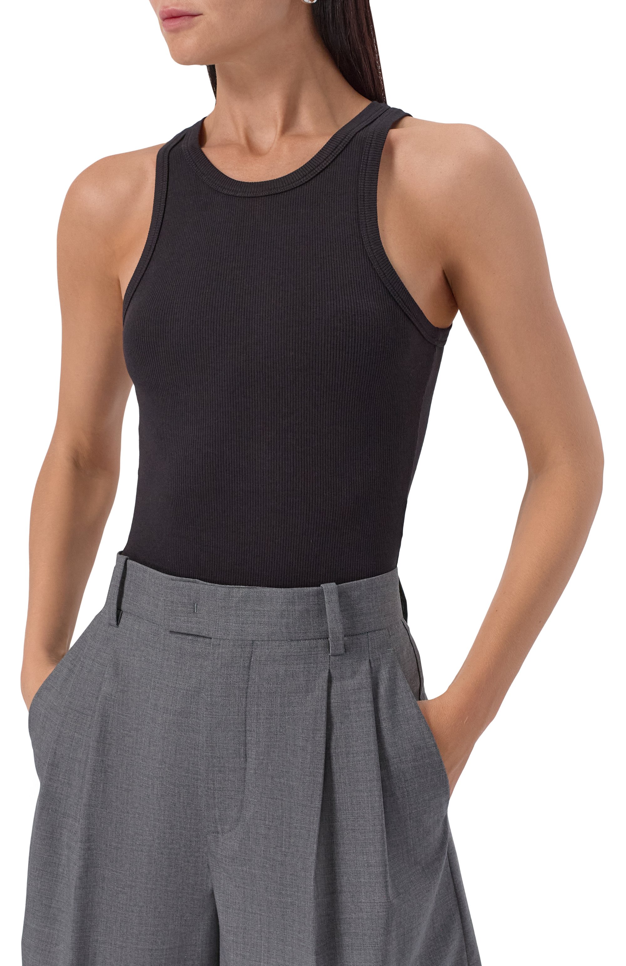 Боди из хлопка и вискозы ALAIA, арт. AA9B0382J085B, фото 3