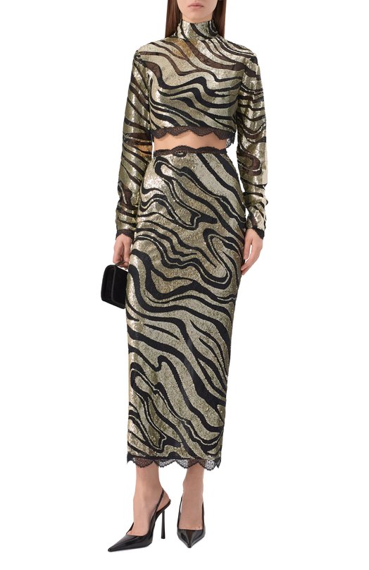 Юбка с отделкой пайетками Zuhair Murad FSK25045/TUEM012 Золотой  FSK25045/TUEM012 Фото 2