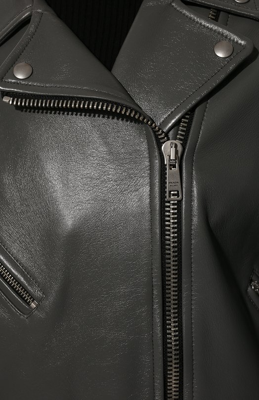 Кожаная куртка Prada 58A081-1ZFE-F0K44 Серый  58A081-1ZFE-F0K44 Фото 5
