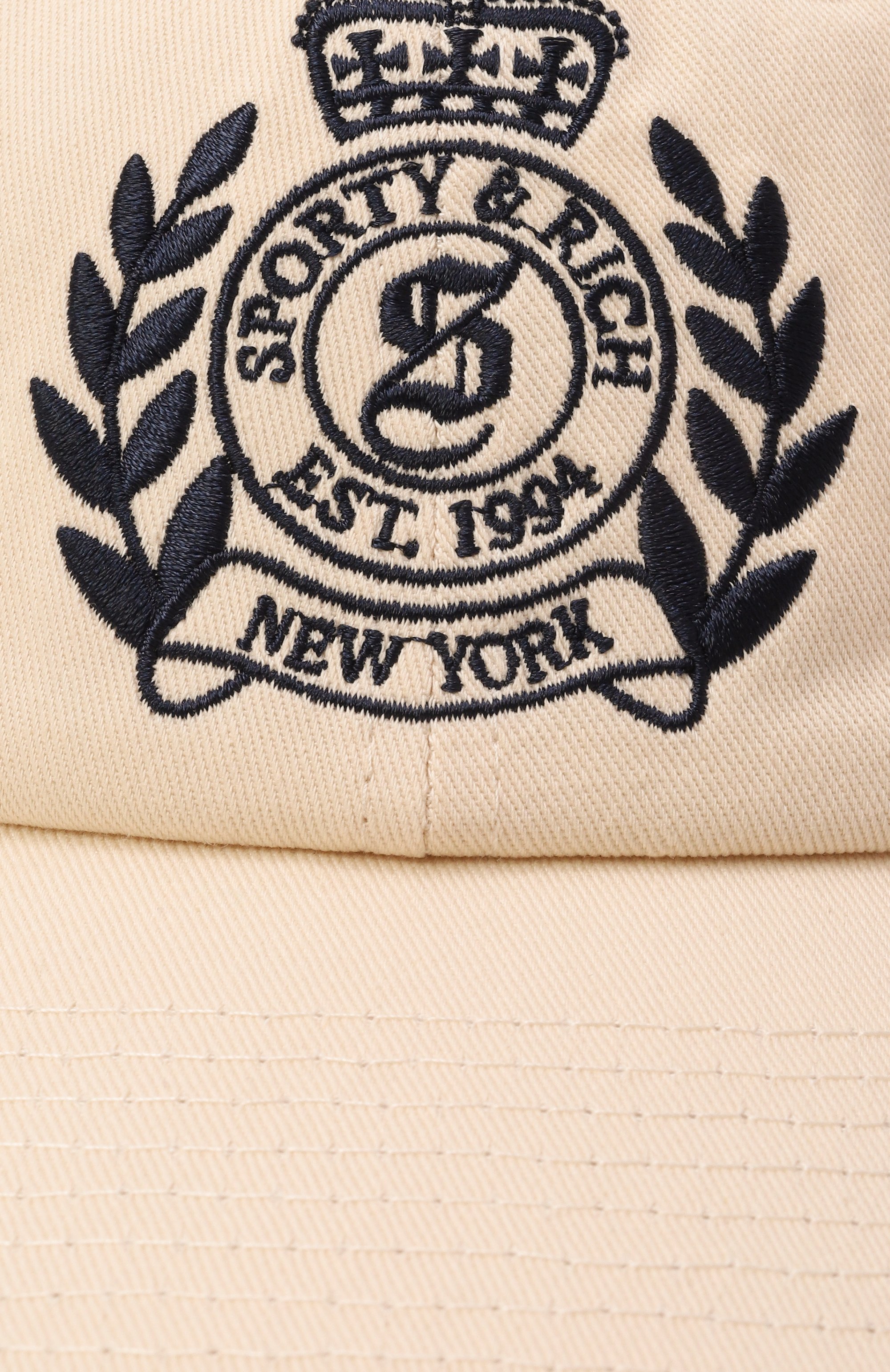 Хлопковая бейсболка SPORTY AND RICH кремового цвета по цене 8755 руб., арт. AC040606241CR01, фото 4 Хлопковая бейсболка SPORTY AND RICH, арт. AC040606241CR01, фото 4