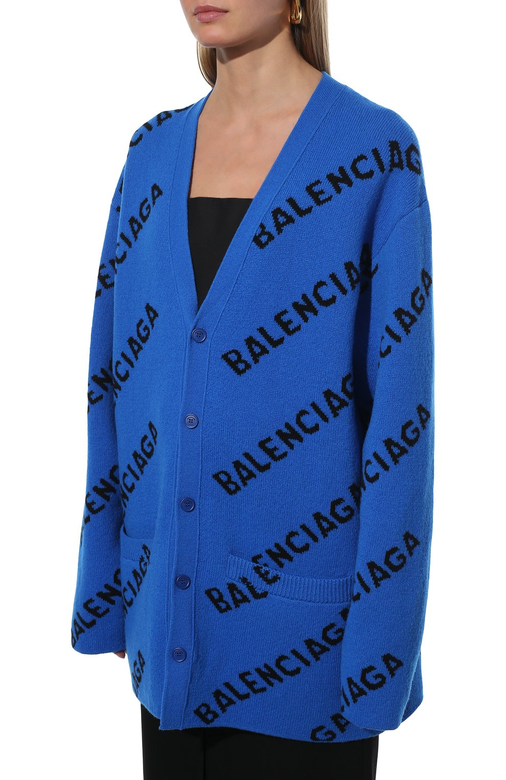 Шерстяной кардиган BALENCIAGA синего цвета по цене 130500 руб., арт. 659676/T1567, фото 3 Шерстяной кардиган BALENCIAGA, арт. 659676/T1567, фото 3