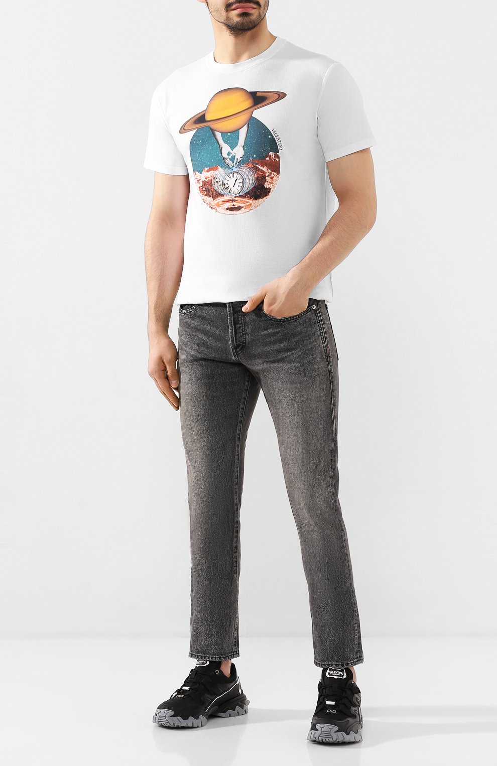 Хлопковая футболка VALENTINO, арт. TV3MG04P60M, фото 2