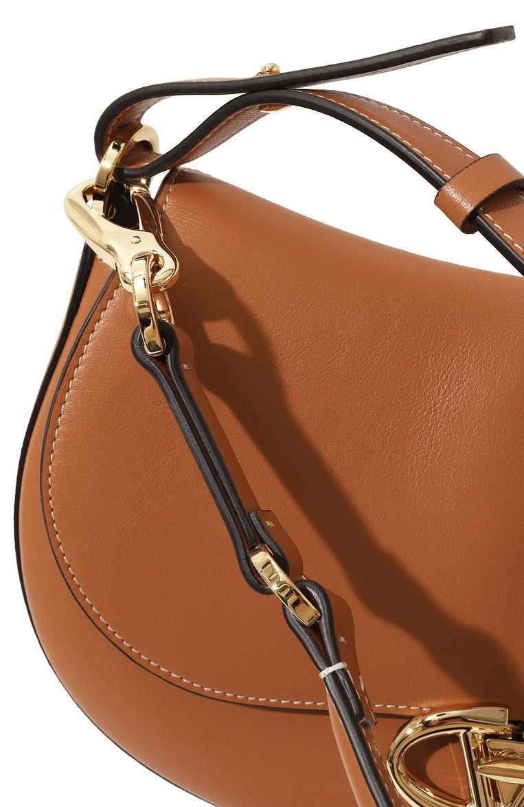 Женская сумка ohval small VALENTINO светло-коричневого цвета, арт. 5W2B0N88/CVC | Фото 3 (Размер: small; Материал: Натуральная кожа; Ремень/цепочка: На ремешке)