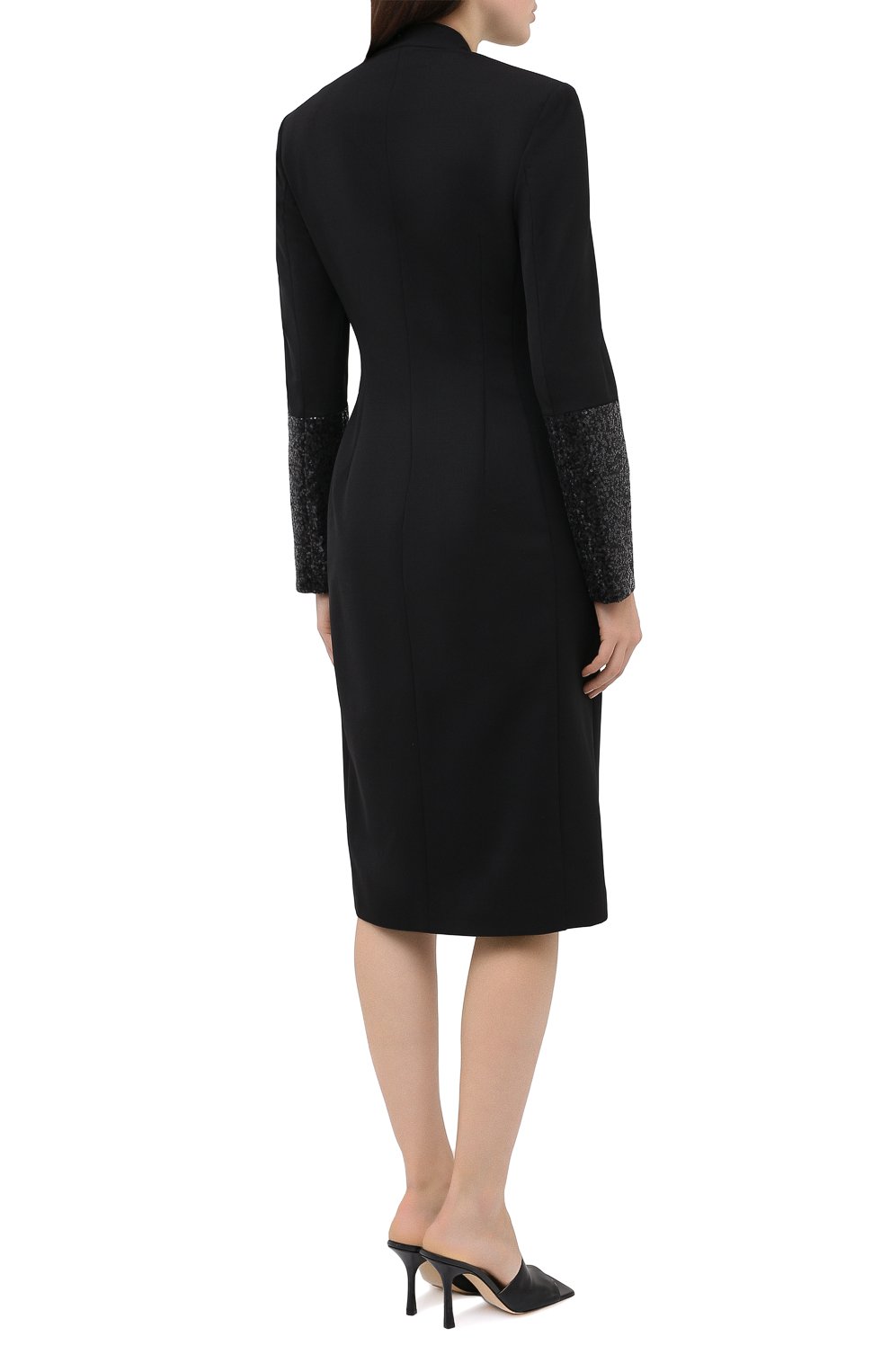 Шерстяное платье BRUNELLO CUCINELLI черного цвета по цене 434500 руб., арт. MB526A4693, фото 4 Шерстяное платье BRUNELLO CUCINELLI, арт. MB526A4693, фото 4
