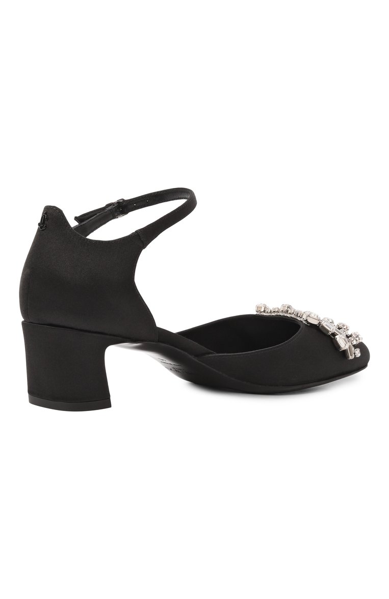 Женские текстильные туфли verity block heel 45 JIMMY CHOO черного цвета, арт. VERITY/BH 45/GK0 | Фото 5 (Подошва: Плоская; Материал внешний: Текстиль; Каблук высота: Низкий; Материал сплава: Проставлено; Драгоценные камни: Проставлено; Материал внутренний: Натуральная кожа; Каблук тип: Устойчивый)