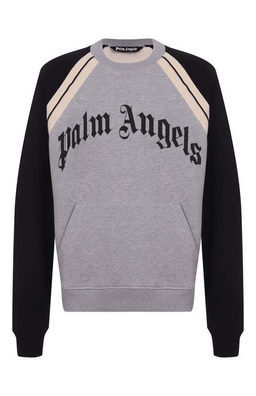Хлопковый свитшот Palm Angels PMBA08LF25FLE001 Серый PMBA08LF25FLE001