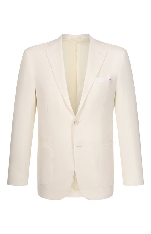 Шерстяной пиджак Kiton UG81K0614G Кремовый UG81K0614G