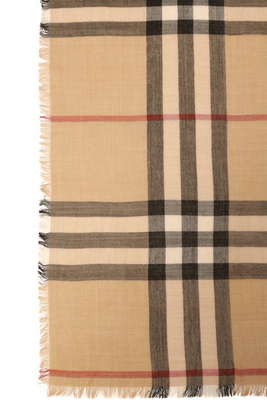 Шарф из шерсти и шелка Burberry 8097026 Бежевый  8097026 Фото 4