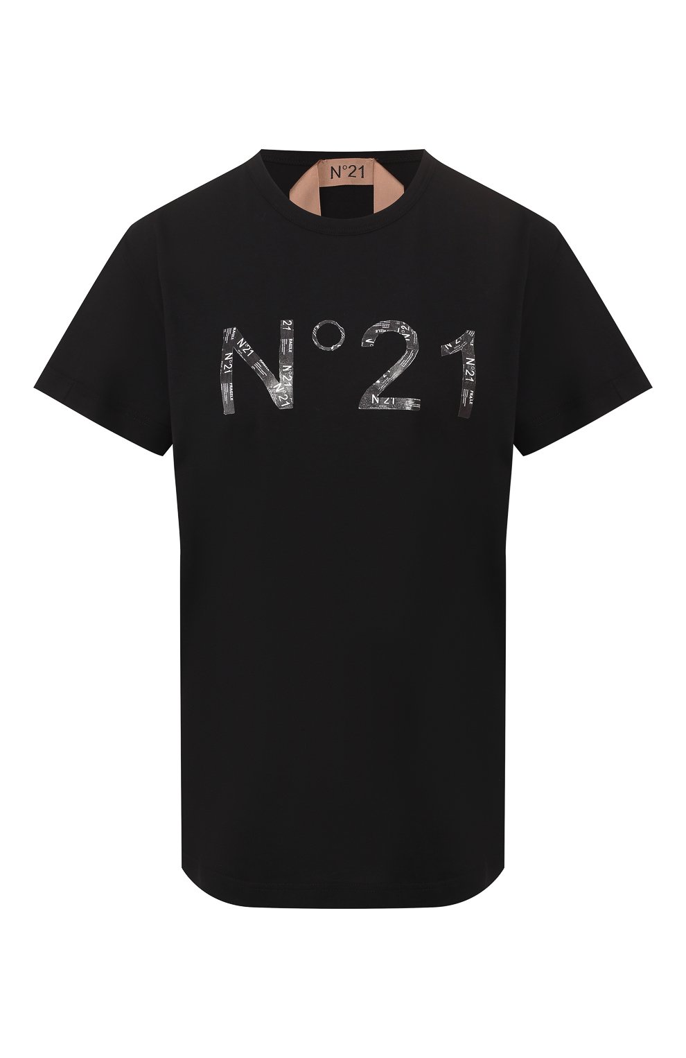 Хлопковая футболка N21 черного цвета по цене 29950 руб., арт. 20E N2M0/F011/4157, фото 1 Хлопковая футболка N21, арт. 20E N2M0/F011/4157, фото 1