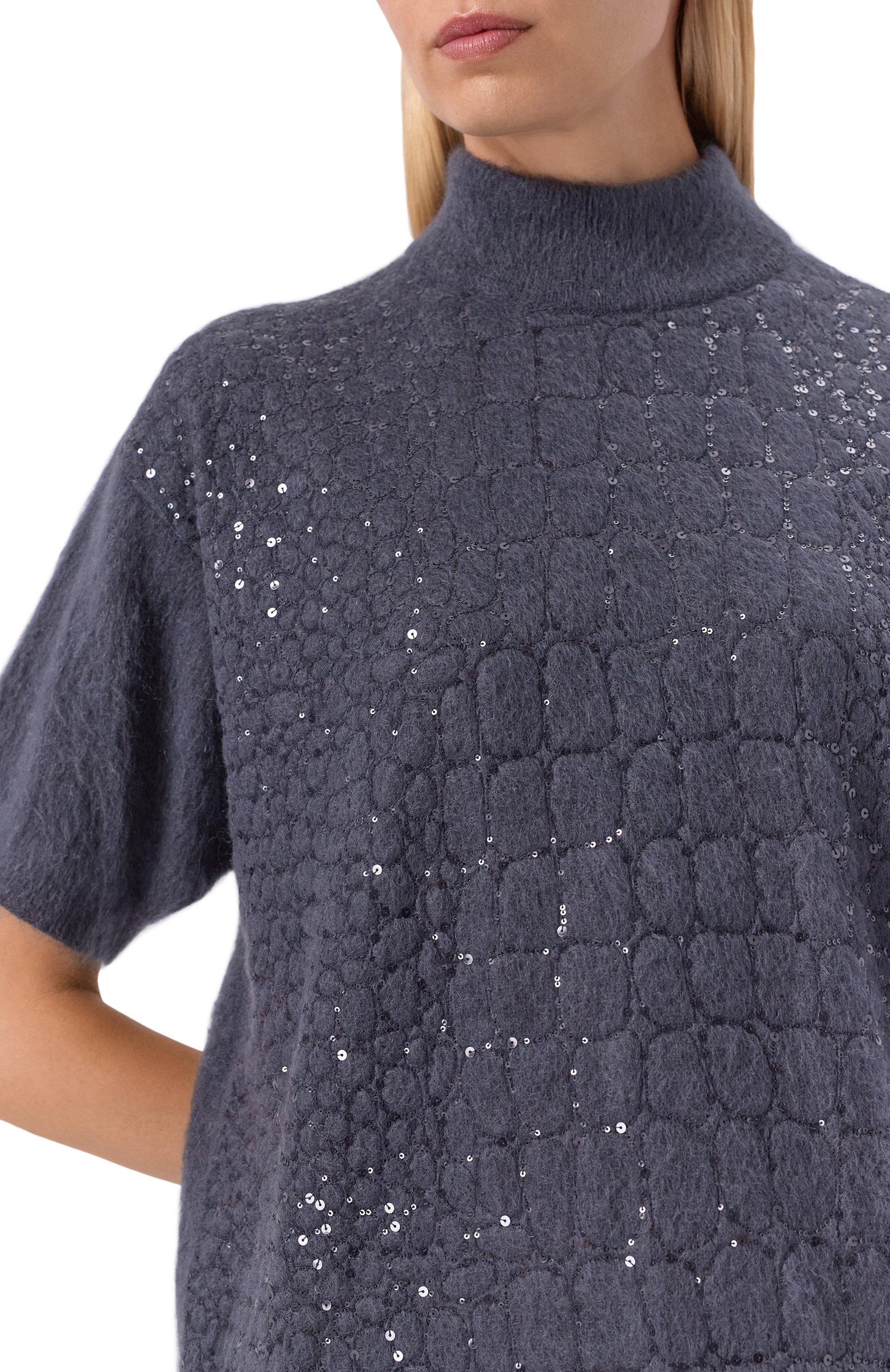 Платье из шерсти и кашемира BRUNELLO CUCINELLI синего цвета по цене 369500 руб., арт. MBP240A94P, фото 5 Платье из шерсти и кашемира BRUNELLO CUCINELLI, арт. MBP240A94P, фото 5