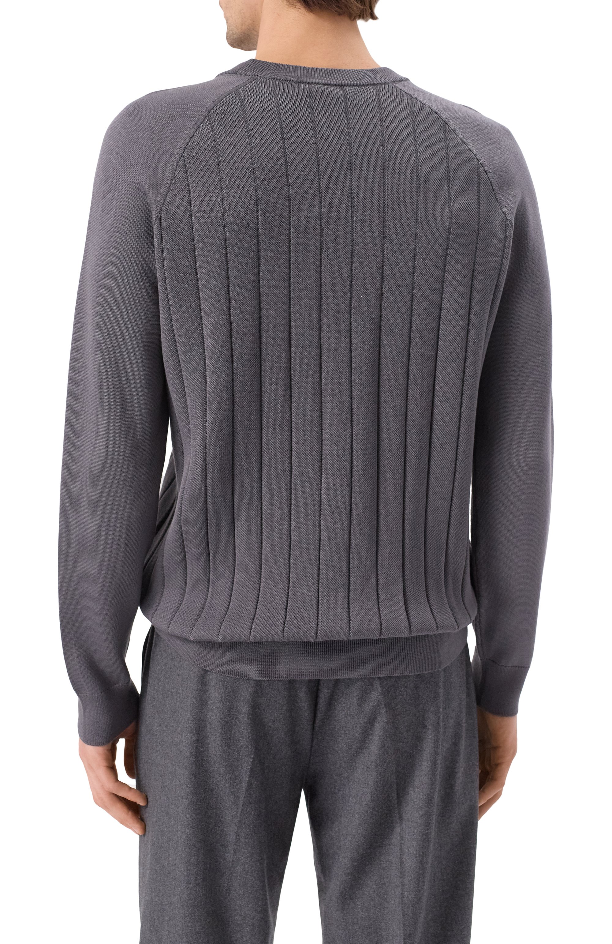 Джемпер из шерсти и лиоцелла BOSS темно-серого цвета по цене 29950 руб., арт. 50531162, фото 4 Джемпер из шерсти и лиоцелла BOSS, арт. 50531162, фото 4