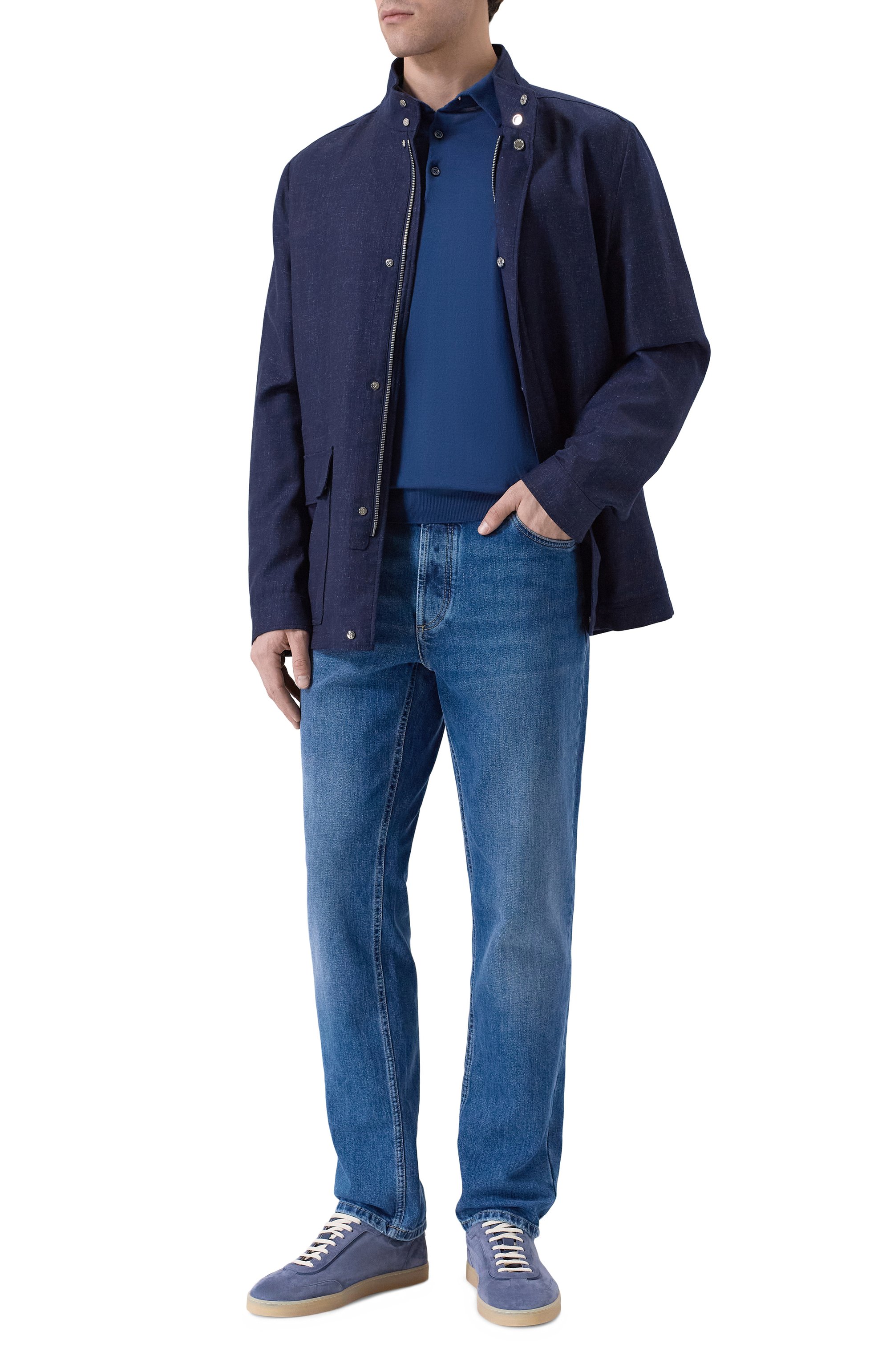 Хлопковое поло KITON синего цвета по цене 143500 руб., арт. UMKXX35_001, фото 2 Хлопковое поло KITON, арт. UMKXX35_001, фото 2