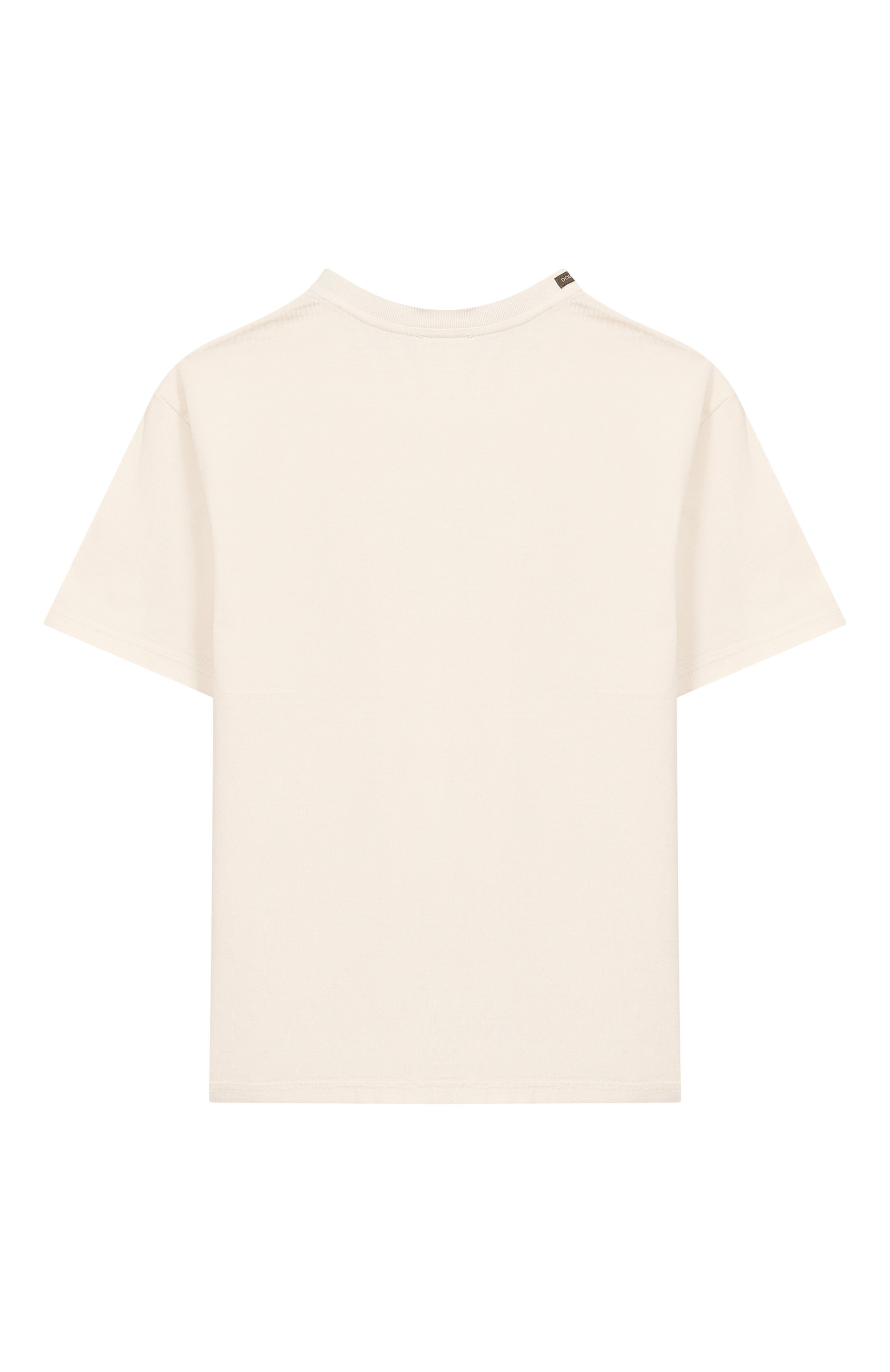 Хлопковая футболка DOLCE & GABBANA кремового цвета по цене 26000 руб., арт. L4JTHV/G7PRJ_001, фото 2 Хлопковая футболка DOLCE & GABBANA, арт. L4JTHV/G7PRJ_001, фото 2