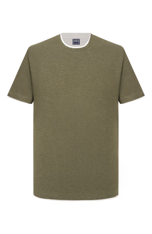Хлопковая футболка Fedeli TU000200/JERSEY MELANGE Хаки TU000200/JERSEY MELANGE