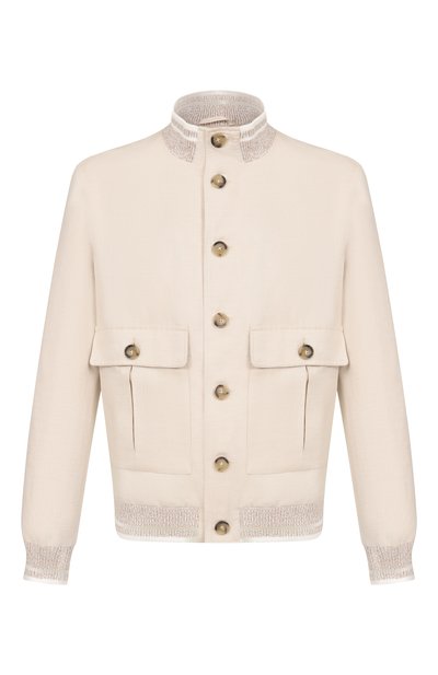 Мужской бомбер изо льна и хлопка PAUL&SHARK, арт. 26412082