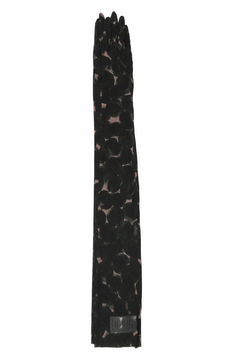 Женские перчатки DRIES VAN NOTEN темно-зеленого цвета, арт. 242-010101-9605 | Фото 1 (Нос: Не проставлено; Материал: Текстиль, Синтетический материал; Кросс-КТ: Трикотаж)