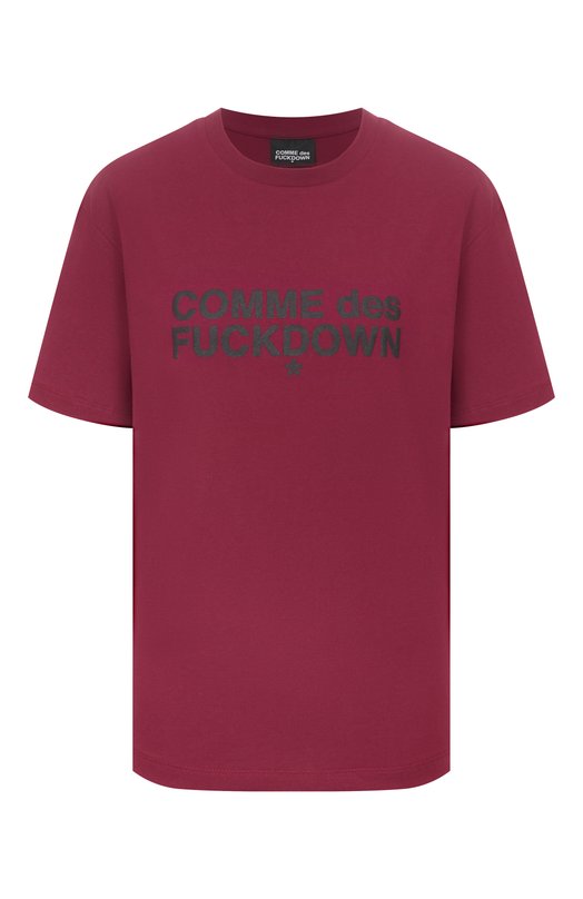 Хлопковая футболка Comme des Fuckdown CFABW01356 Бордовый CFABW01356