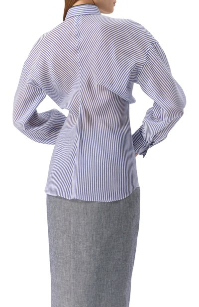 Рубашка изо льна и шелка BRUNELLO CUCINELLI, арт. MH756NL436, фото 4