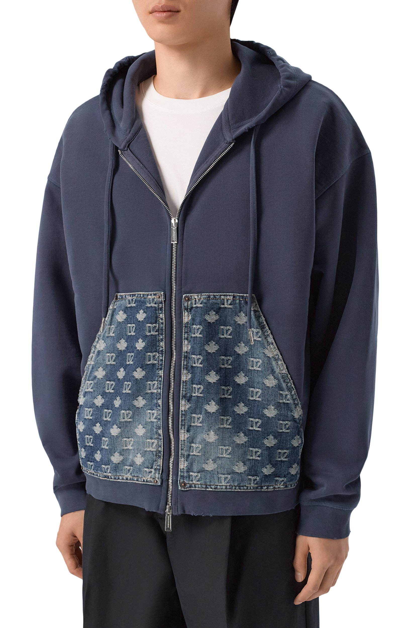 Хлопковая толстовка DSQUARED2 темно-синего цвета по цене 69950 руб., арт. S74HG0190/D25028, фото 3 Хлопковая толстовка DSQUARED2, арт. S74HG0190/D25028, фото 3